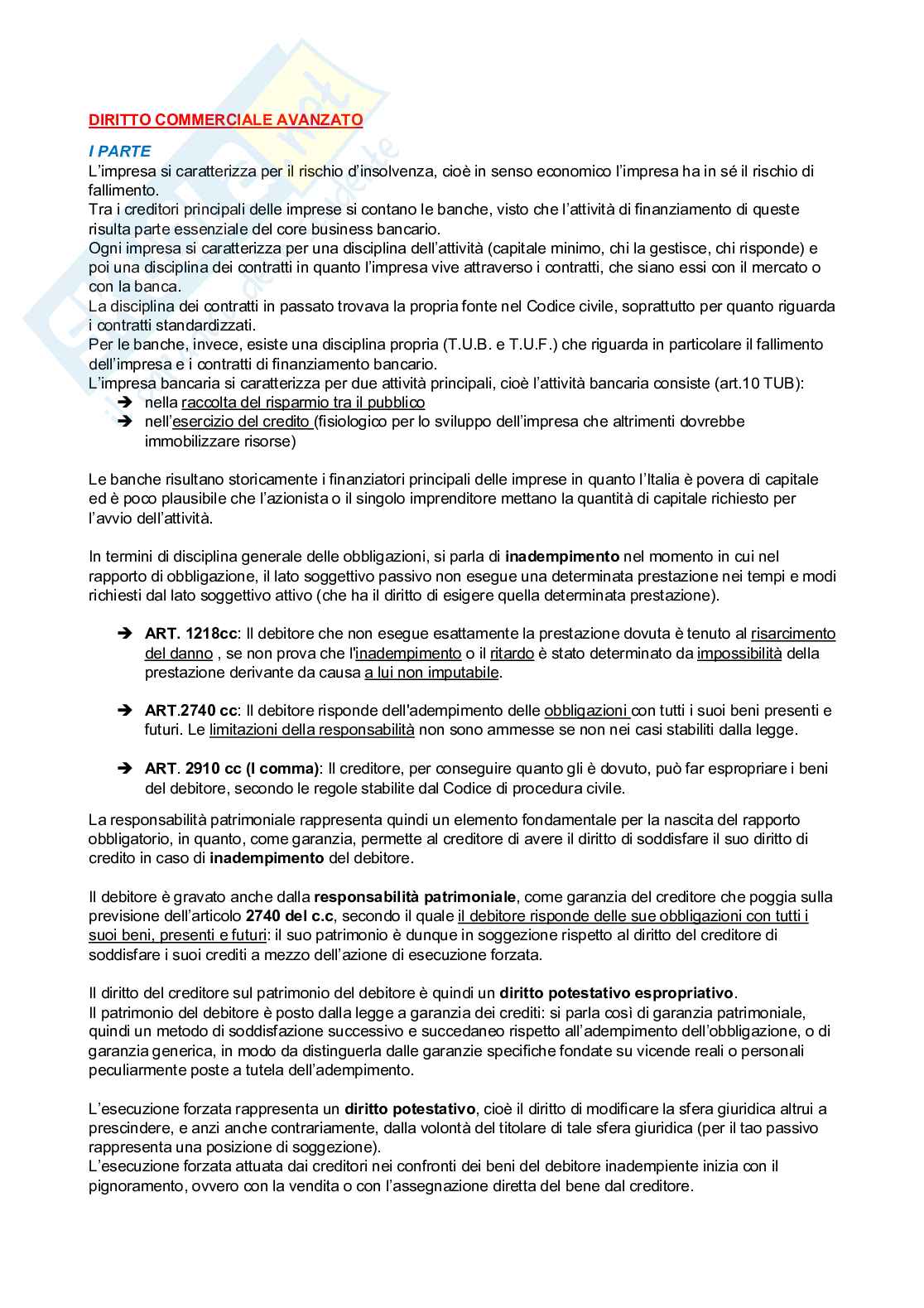 Appunti Diritto commerciale Pag. 1