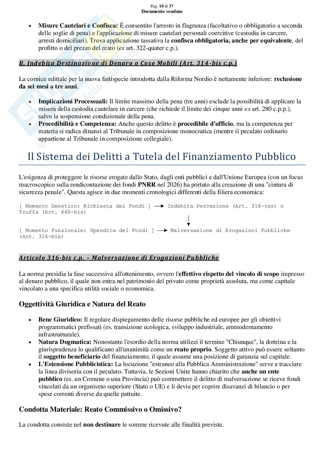 Riassunto esame Diritto Penale, Prof. Marra Gabriele, libro consigliato Lineamenti di diritto penale speciale (Parte dei delitti contro P.A.), Bartoli, Pellissaro, Seminara Pag. 11