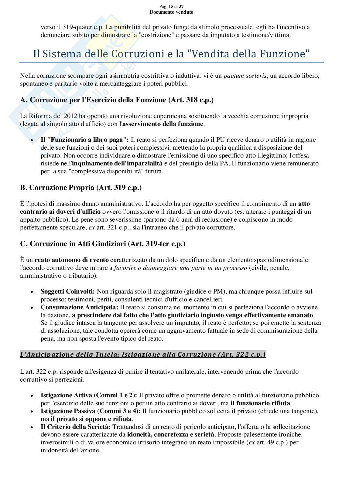 Riassunto esame Diritto Penale, Prof. Marra Gabriele, libro consigliato Lineamenti di diritto penale speciale (Parte dei delitti contro P.A.), Bartoli, Pellissaro, Seminara Pag. 16