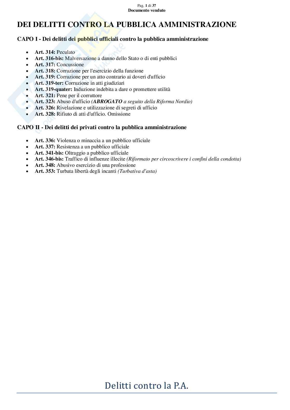 Riassunto esame Diritto Penale, Prof. Marra Gabriele, libro consigliato Lineamenti di diritto penale speciale (Parte dei delitti contro P.A.), Bartoli, Pellissaro, Seminara Pag. 2