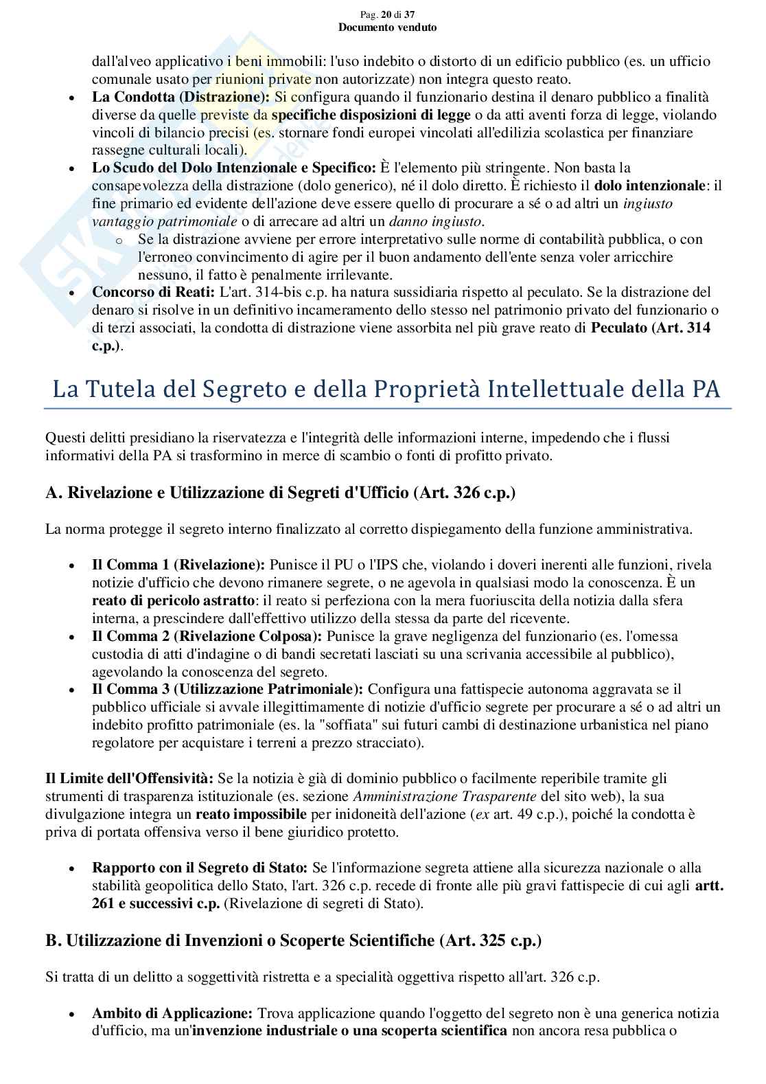Riassunto esame Diritto Penale, Prof. Marra Gabriele, libro consigliato Lineamenti di diritto penale speciale (Parte dei delitti contro P.A.), Bartoli, Pellissaro, Seminara Pag. 21