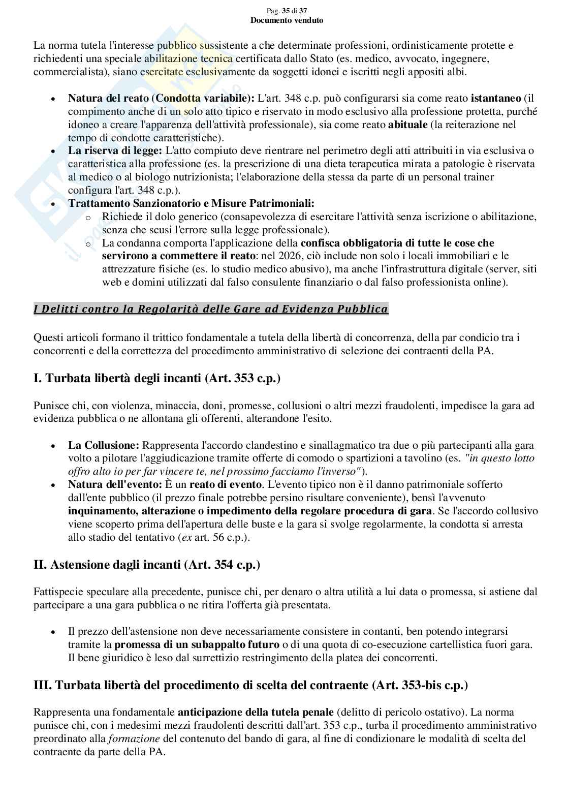 Riassunto esame Diritto Penale, Prof. Marra Gabriele, libro consigliato Lineamenti di diritto penale speciale (Parte dei delitti contro P.A.), Bartoli, Pellissaro, Seminara Pag. 36