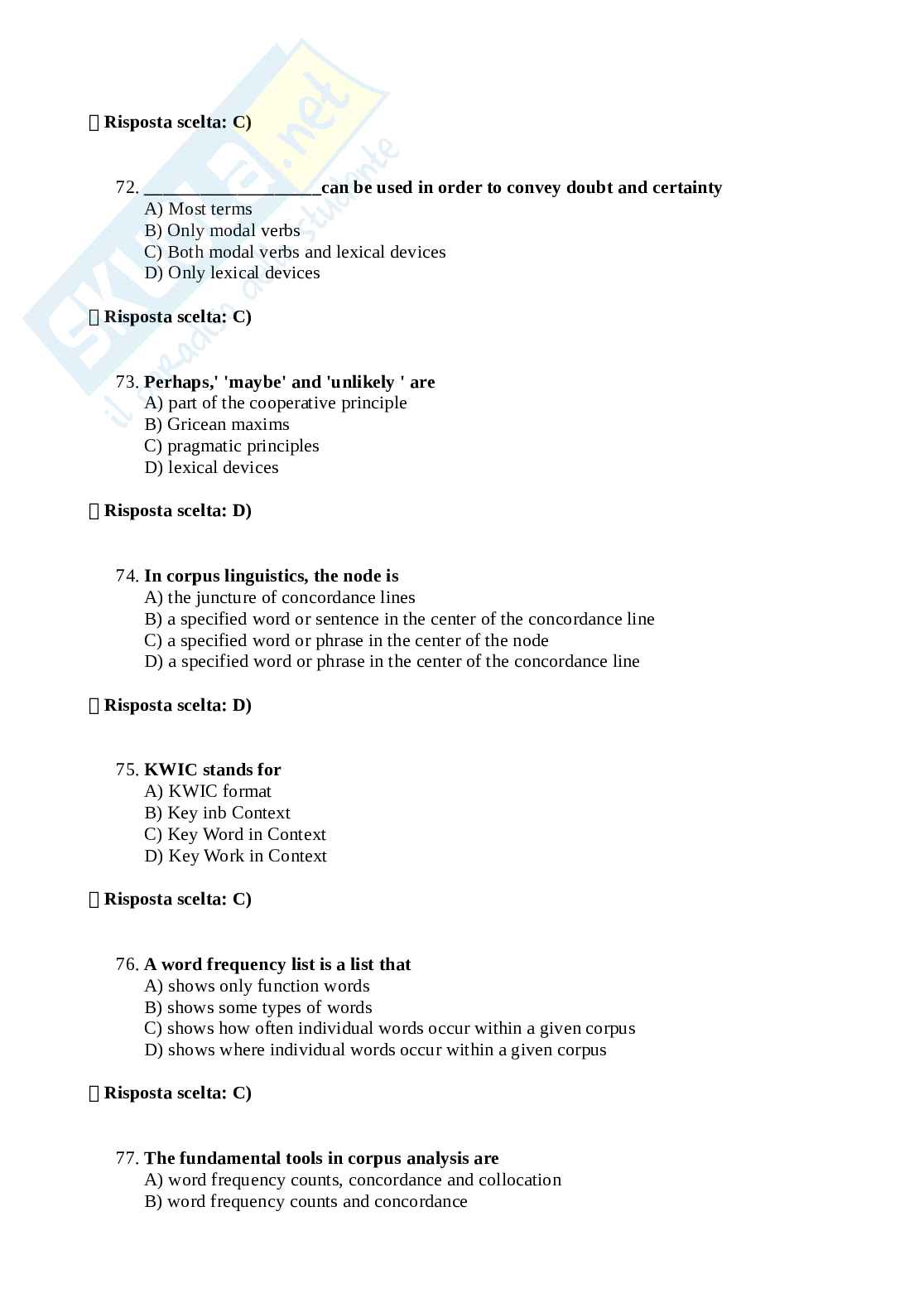 Paniere Lingua e traduzione inglese 4 Pag. 71