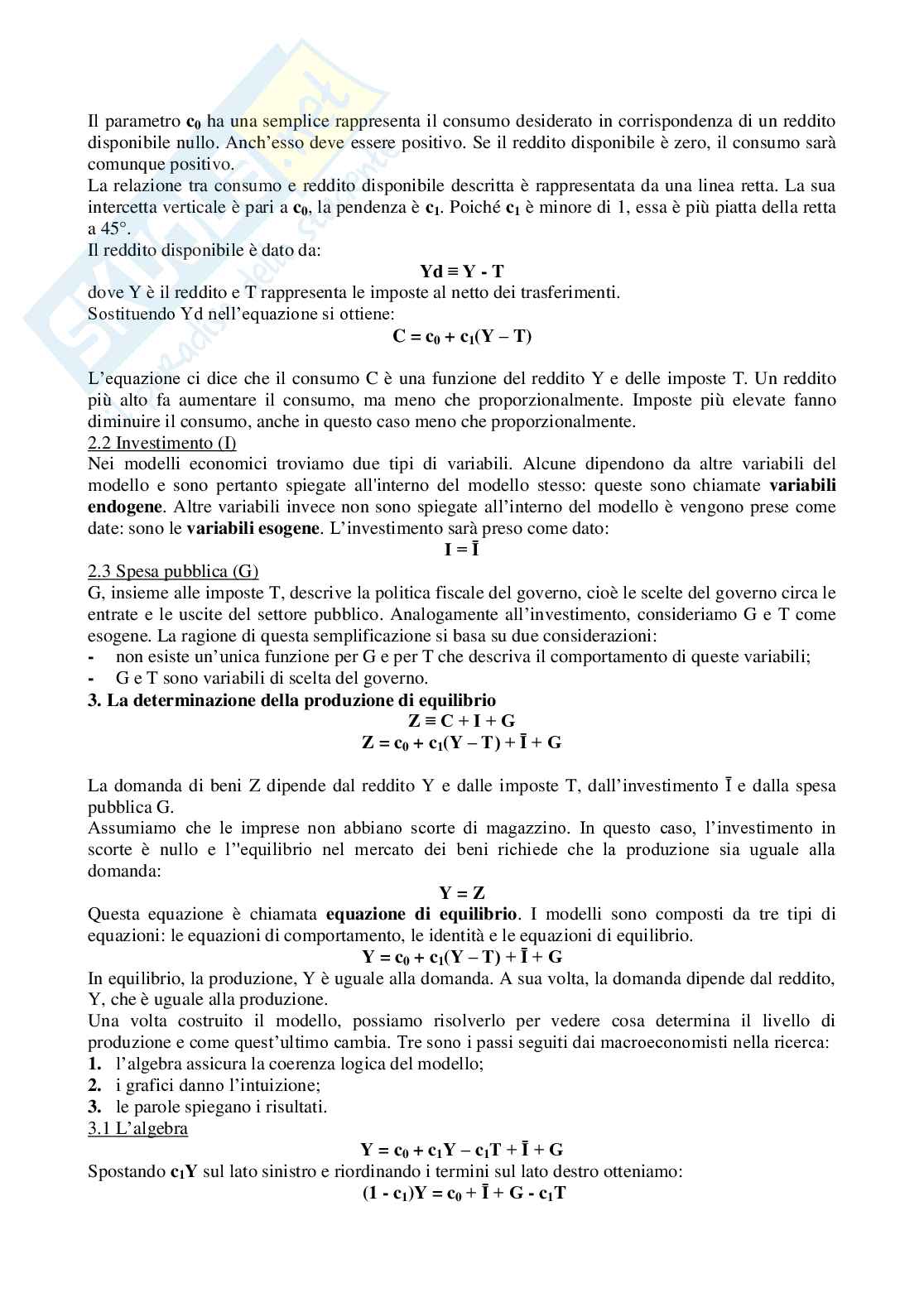 Riassunto esame economia e politica monetaria, prof. Meliciani, libri consigliati: Elementi di economia politica, Palmerio e Macroeconomia, Blanchard Pag. 2