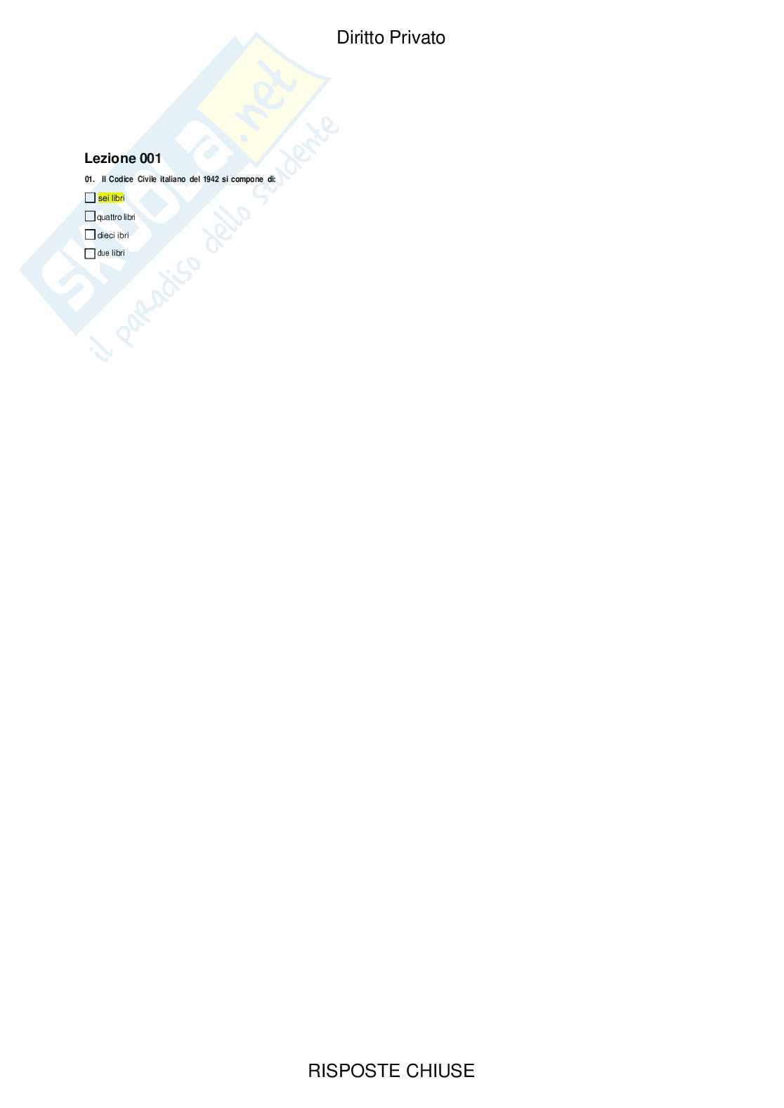 Diritto privato - Paniere compilato Pag. 2