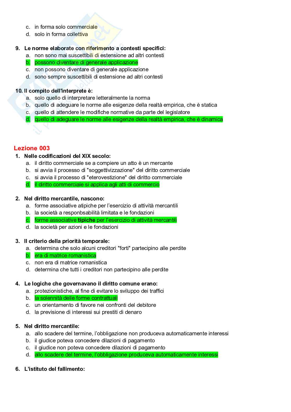 Paniere di Diritto commerciale  Pag. 2