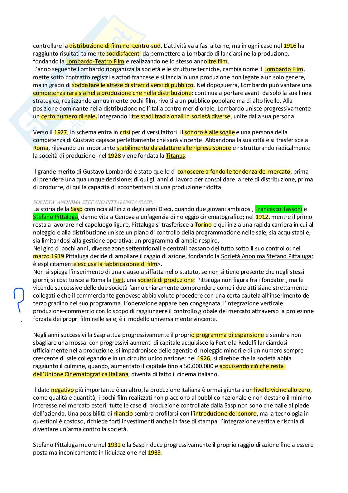 Riassunto esame Filmologia, prof. Canosa, libro consigliato Introduzione al cinema muto, Alovisio,  Carluccio Pag. 41