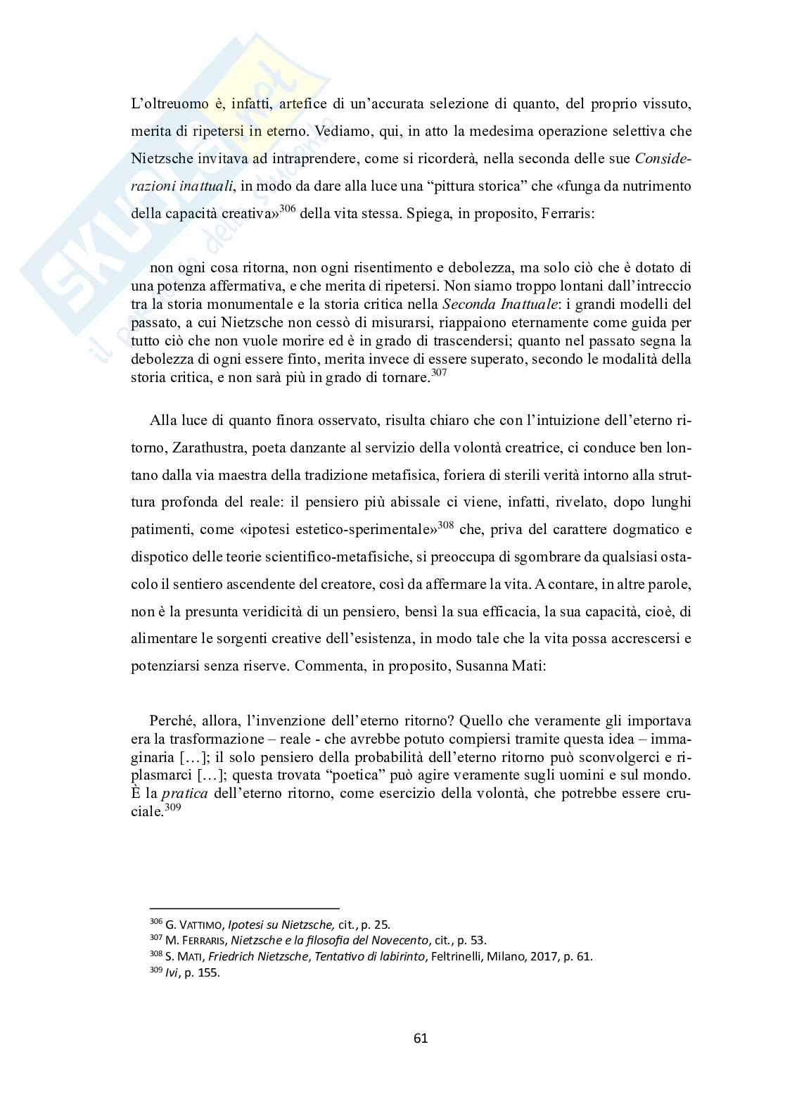 Sull'utilità e il danno della creazione per la vita. Nietzsche e l'idea di creazione Pag. 61