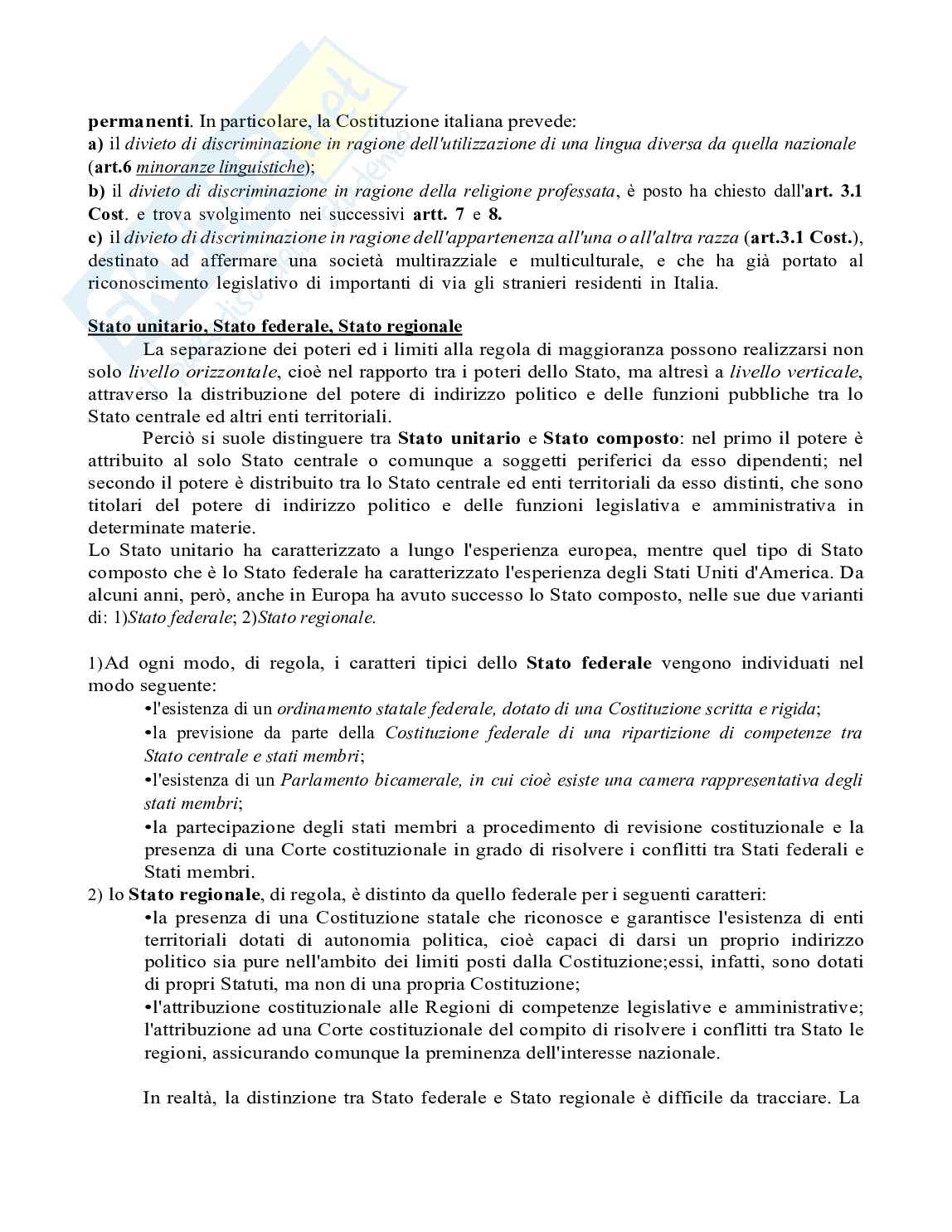 Riassunto esame Istituzioni di diritto costituzionale, Prof. Ferri Giampietro, libro consigliato Manuale di diritto pubblico, ventitresima edizione, Bin, Pitruzzella Pag. 21