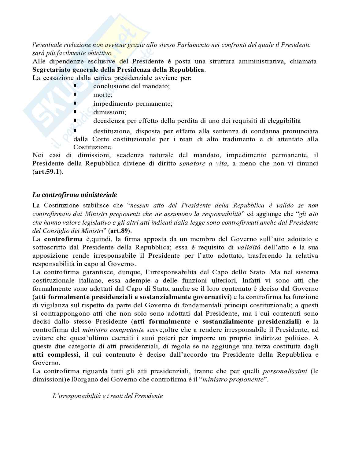Riassunto esame Istituzioni di diritto costituzionale, Prof. Ferri Giampietro, libro consigliato Manuale di diritto pubblico, ventitresima edizione, Bin, Pitruzzella Pag. 61