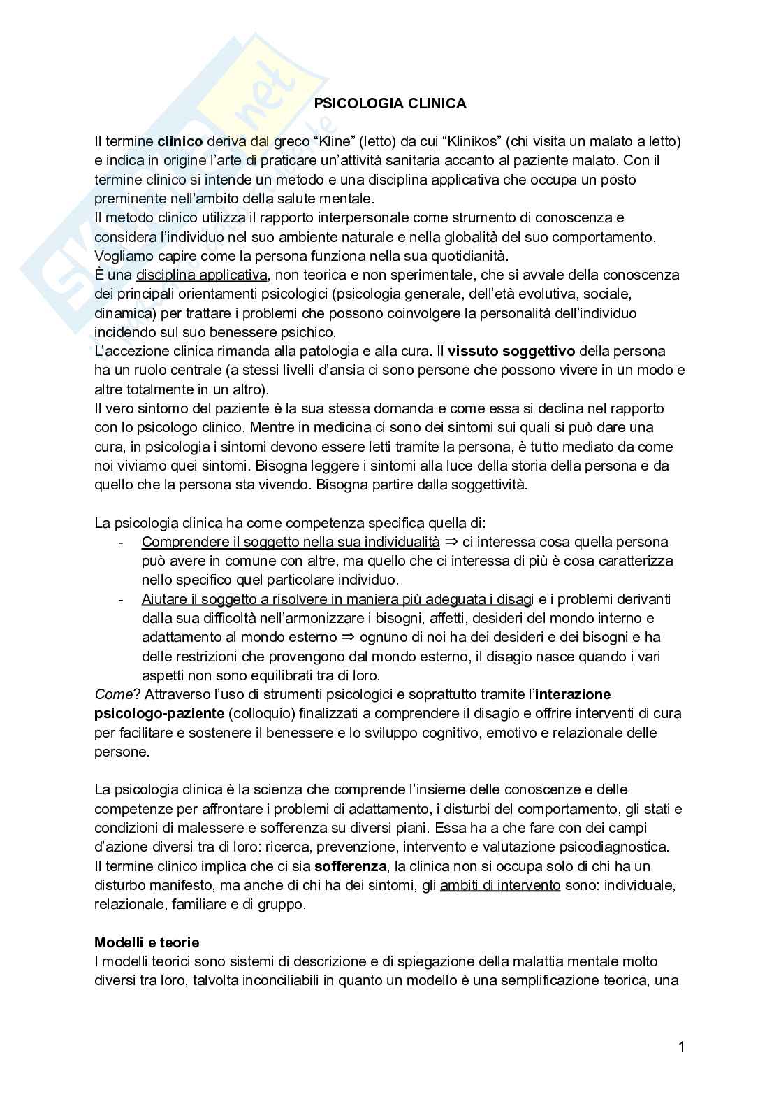Psicologia clinica  Pag. 1