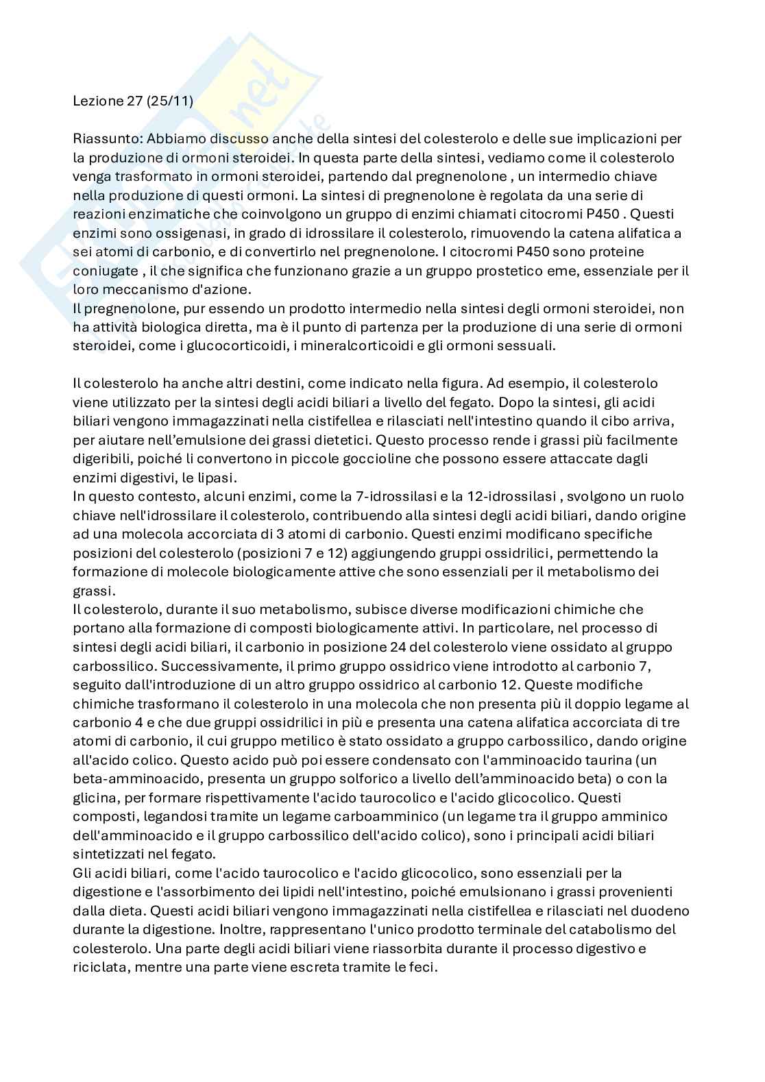 Appunti Biochimica avanzata, quarta parte - anno 2024/25 Pag. 1