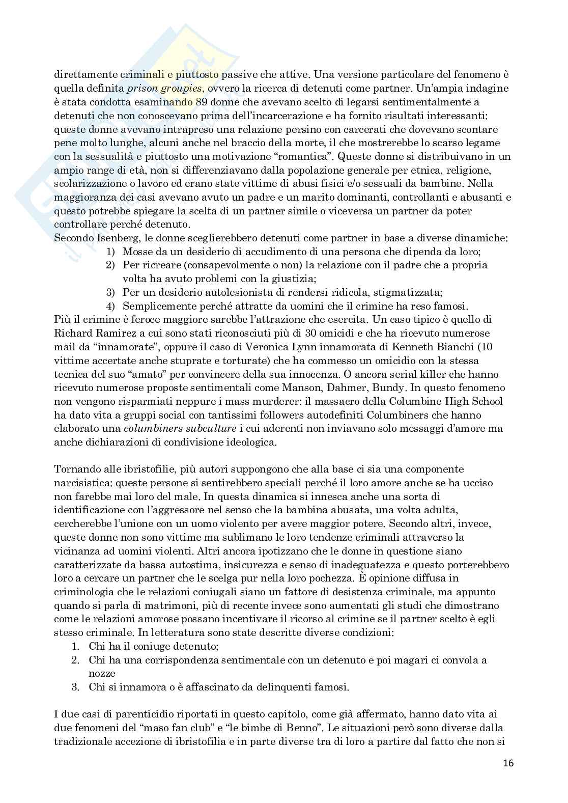 Riassunto esame Criminologia clinica, Prof. Zara Georgia, libro consigliato Introduzione alla criminologia, Isabella Merzagora Pag. 16