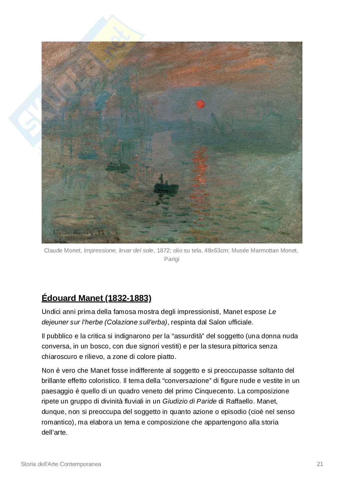 Storia dell'Arte (dal Neoclassicimo alle Avanguardie) Pag. 21