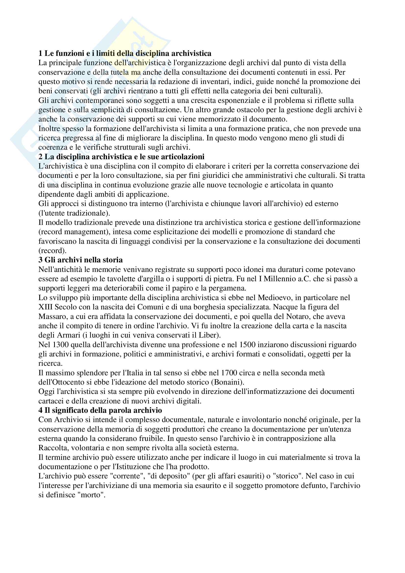 Archivistica generale Pag. 1