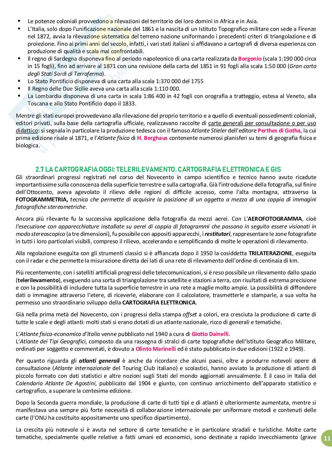 Riassunto esame Geografia e Didattica della Geografia, prof. Ugolini, libro consigliato Geocartografia, Guida alla lettura delle carte geotopografiche, Lavagna, Lucarno Pag. 11