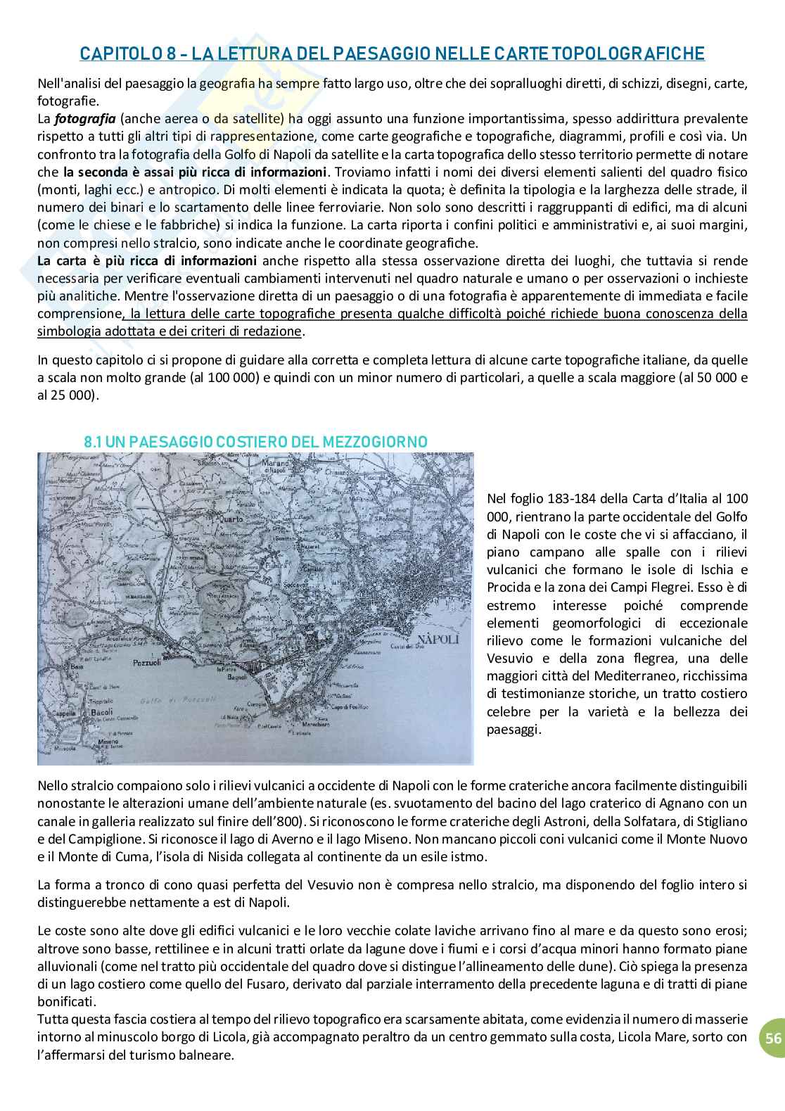 Riassunto esame Geografia e Didattica della Geografia, prof. Ugolini, libro consigliato Geocartografia, Guida alla lettura delle carte geotopografiche, Lavagna, Lucarno Pag. 56
