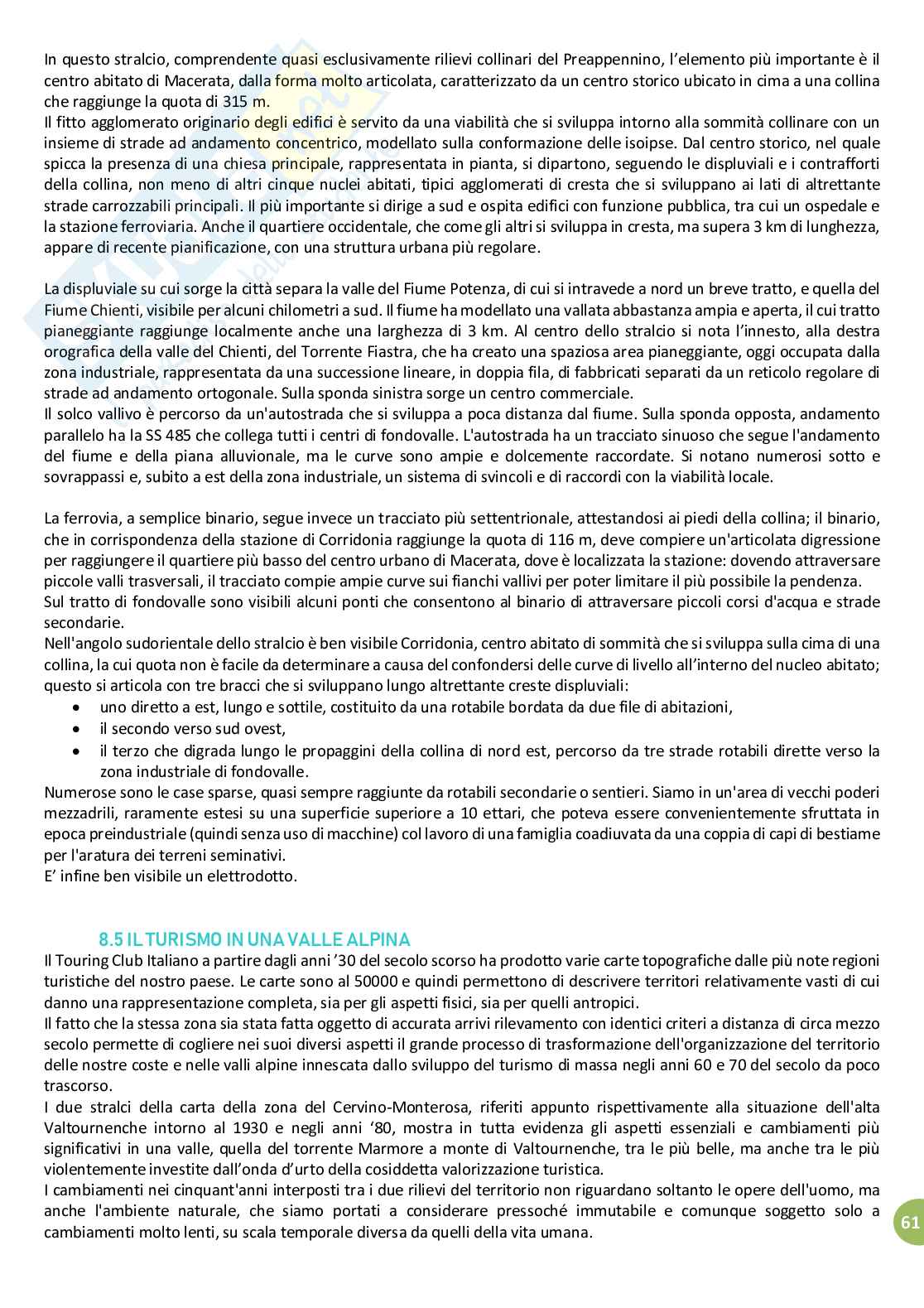 Riassunto esame Geografia e Didattica della Geografia, prof. Ugolini, libro consigliato Geocartografia, Guida alla lettura delle carte geotopografiche, Lavagna, Lucarno Pag. 61