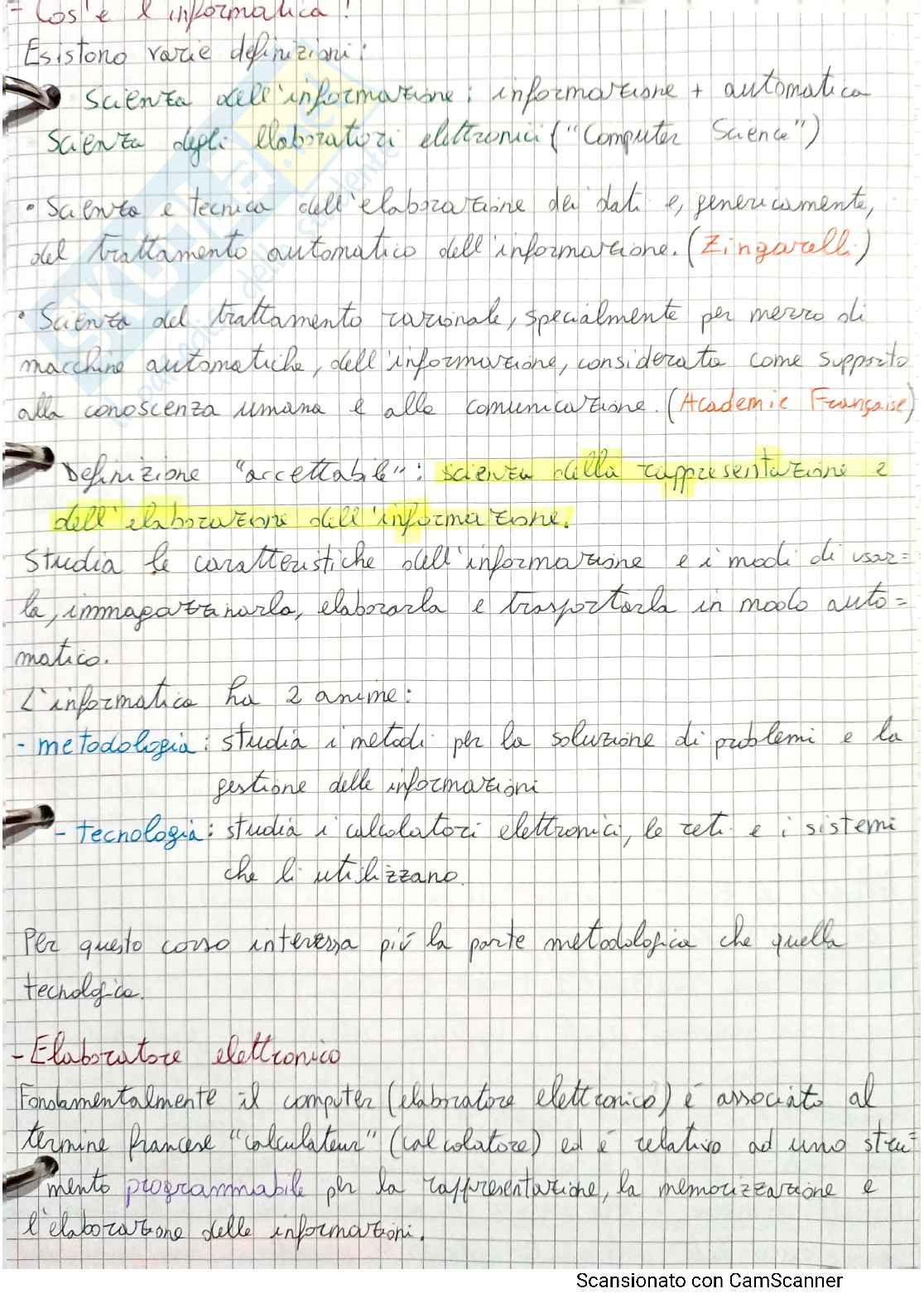 Appunti  Laboratorio d'informatica di base Pag. 1
