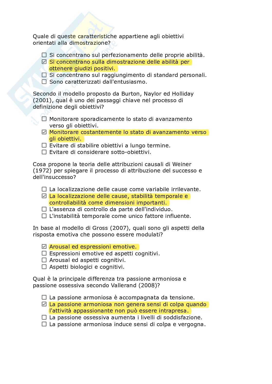 Paniere Psicologia dell' apprendimento - Risposte multiple e fuori paniere - (2026) Pag. 91