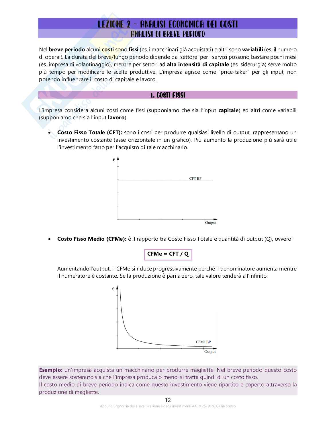 Appunti seconda lezione Economia della localizzazione e degli investimenti nel settore delle costruzioni Pag. 1