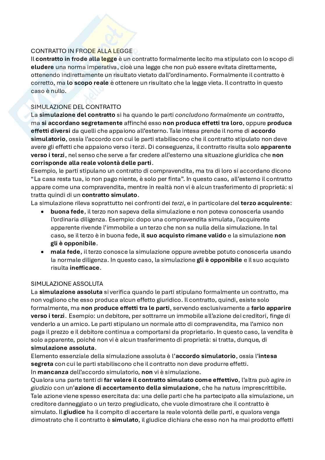 Riassunto esame Diritto privato, Prof. Bocchini Roberto, libro consigliato Manuale di diritto privato, parte contratti, Bocchini, Quadri Pag. 11