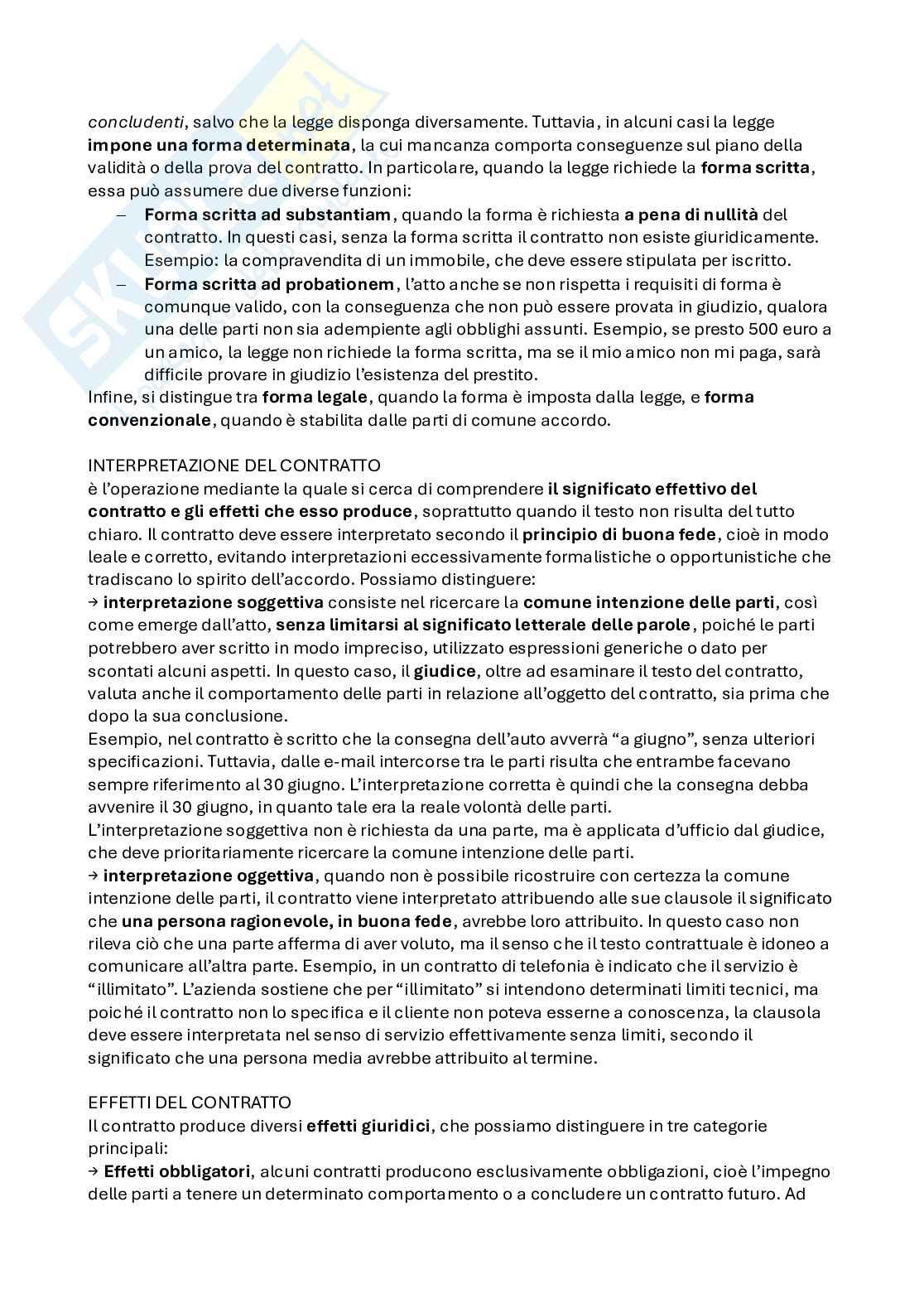 Riassunto esame Diritto privato, Prof. Bocchini Roberto, libro consigliato Manuale di diritto privato, parte contratti, Bocchini, Quadri Pag. 16