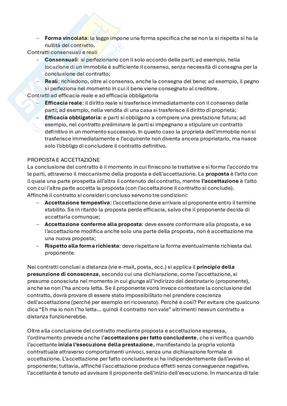 Riassunto esame Diritto privato, Prof. Bocchini Roberto, libro consigliato Manuale di diritto privato, parte contratti, Bocchini, Quadri Pag. 2