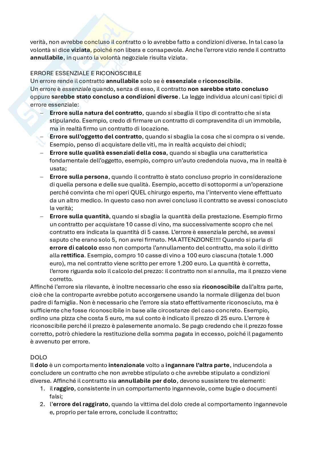 Riassunto esame Diritto privato, Prof. Bocchini Roberto, libro consigliato Manuale di diritto privato, parte contratti, Bocchini, Quadri Pag. 6