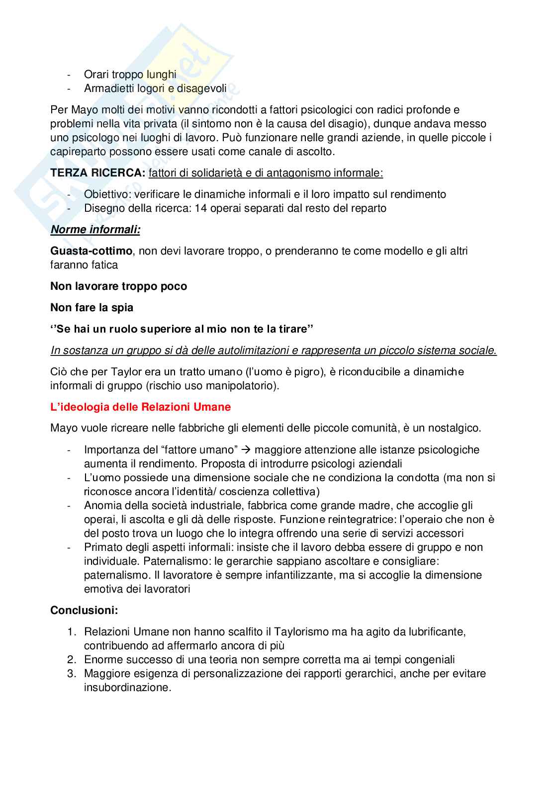 Appunti di Sociologia dell'Organizzazione Pag. 16