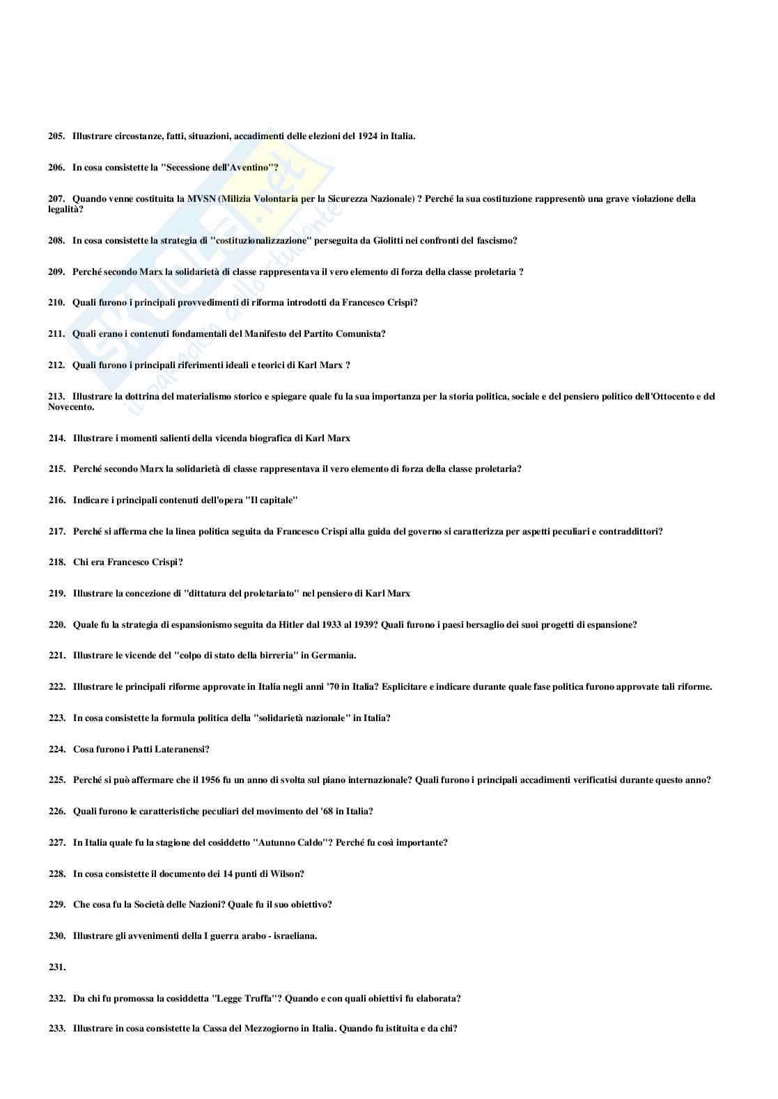Risposte multiple paniere di Storia contemporanea Pag. 26