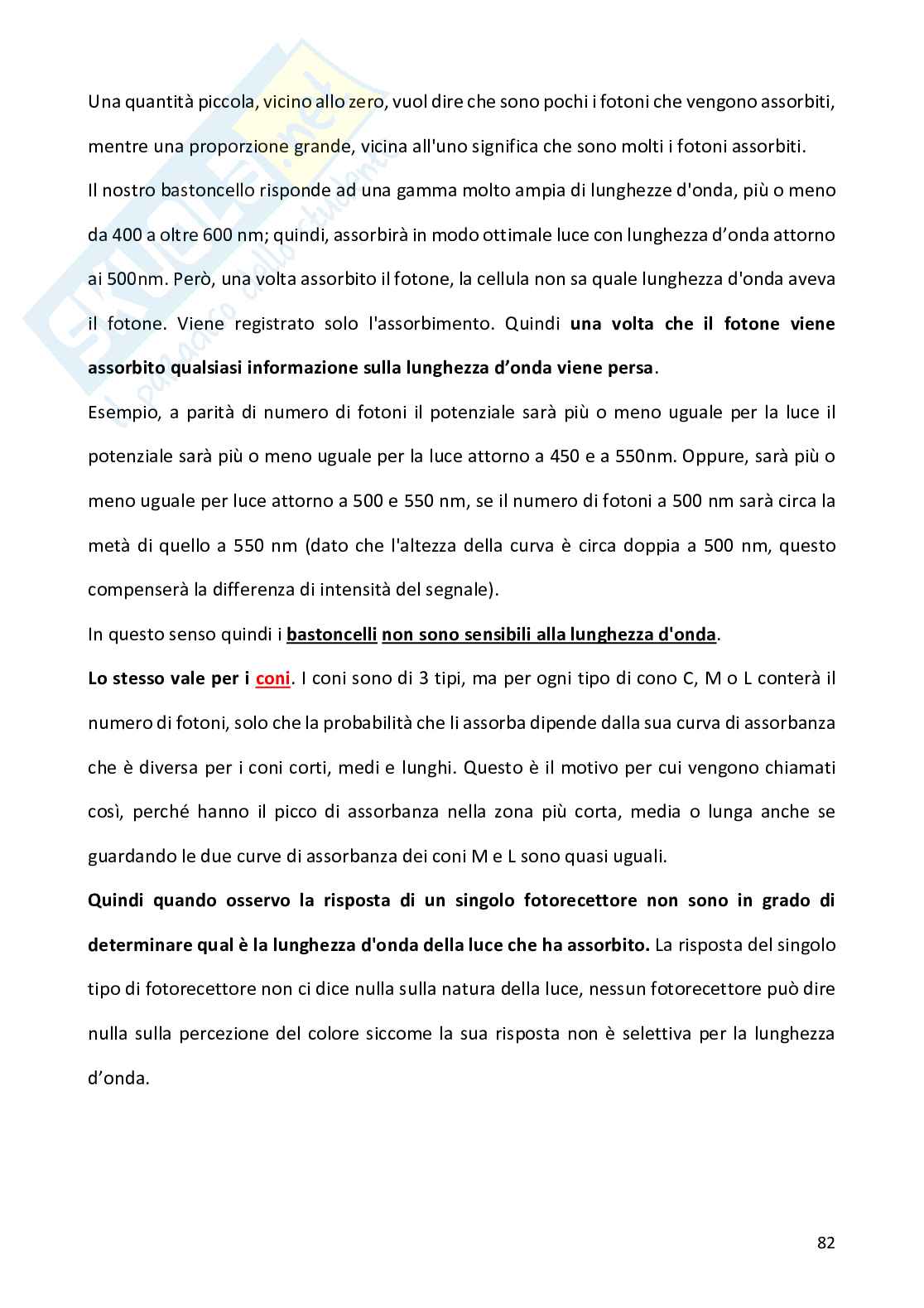 Percezione e psicofisica - Visione di basso livello Pag. 61