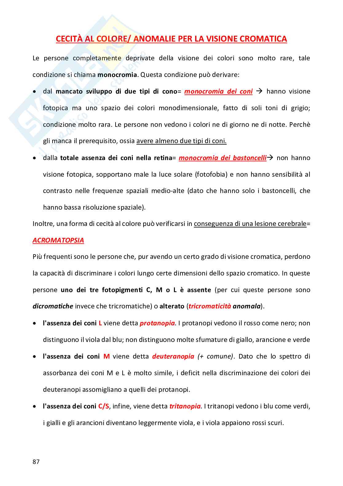 Percezione e psicofisica - Visione di basso livello Pag. 66