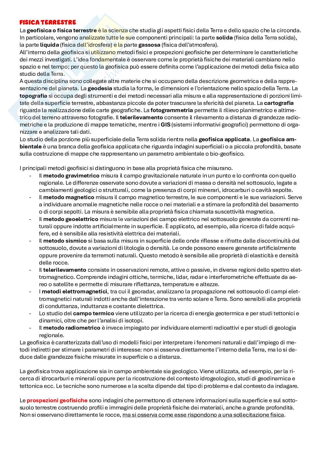 Appunti Fisica terrestre Pag. 1