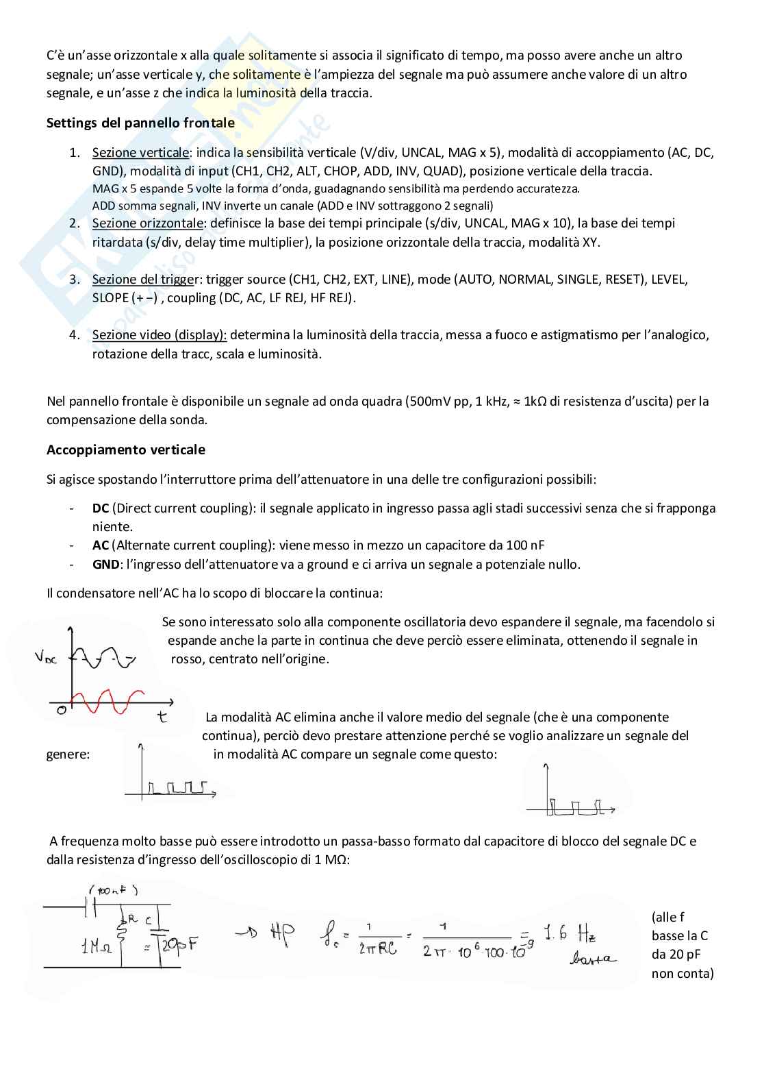 Appunti + Esercitazioni di Laboratorio Misure elettriche  Pag. 16