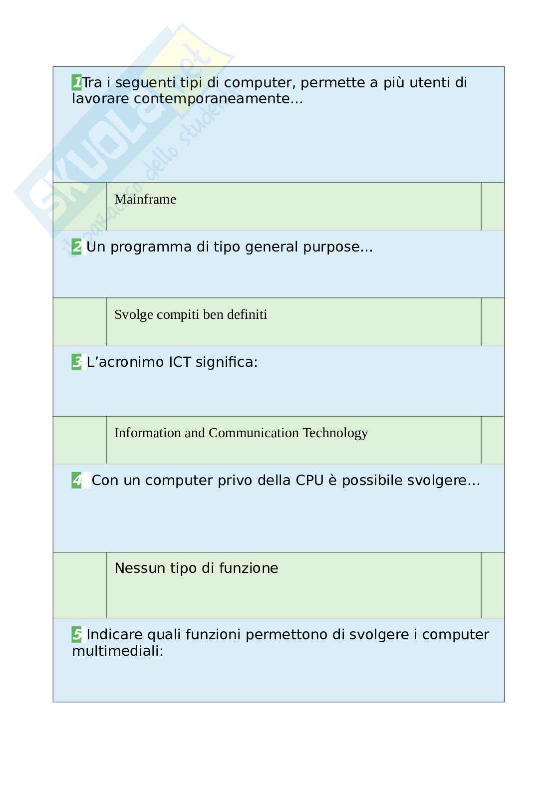 Tutte Le Domande E Risposte Dell esame Di Prova Di Abilita Informatica 