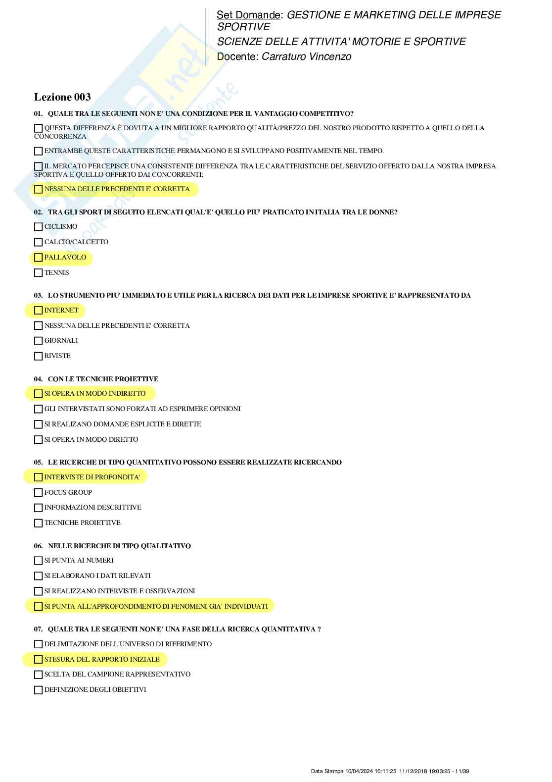 Paniere nuovo completo di Gestione e marketing delle imprese sportive Pag. 11