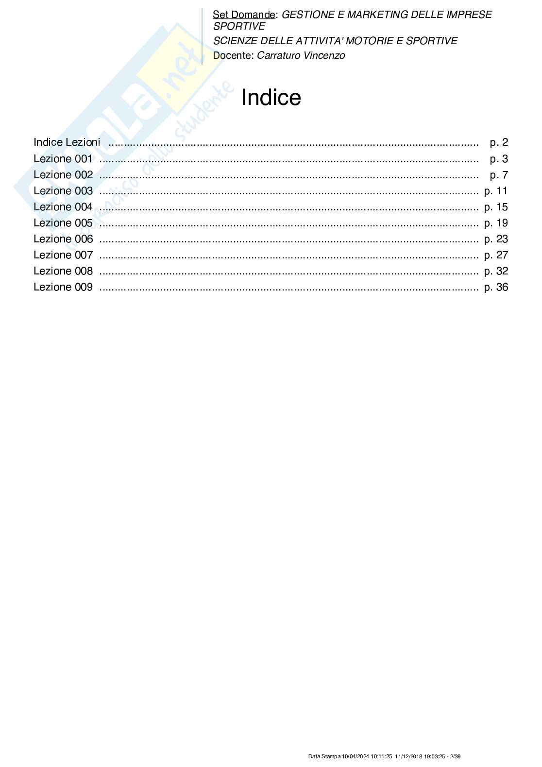 Paniere nuovo completo di Gestione e marketing delle imprese sportive Pag. 2