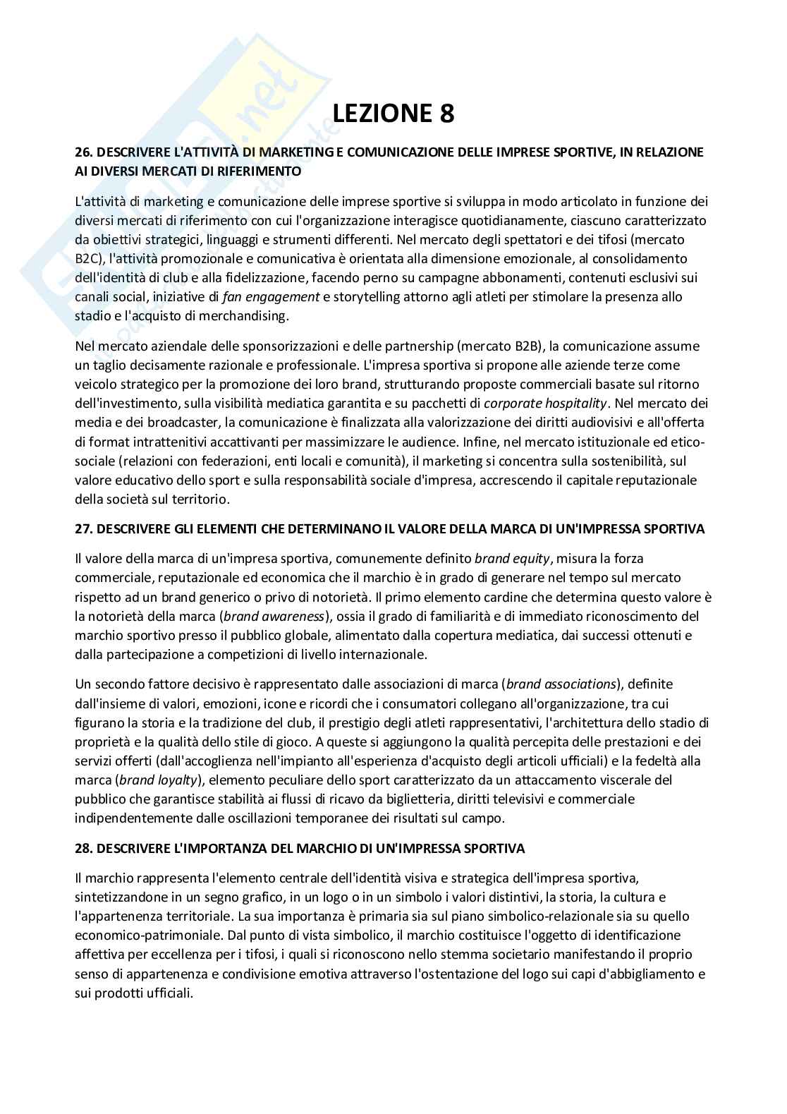 Paniere nuovo completo di Gestione e marketing delle imprese sportive Pag. 51