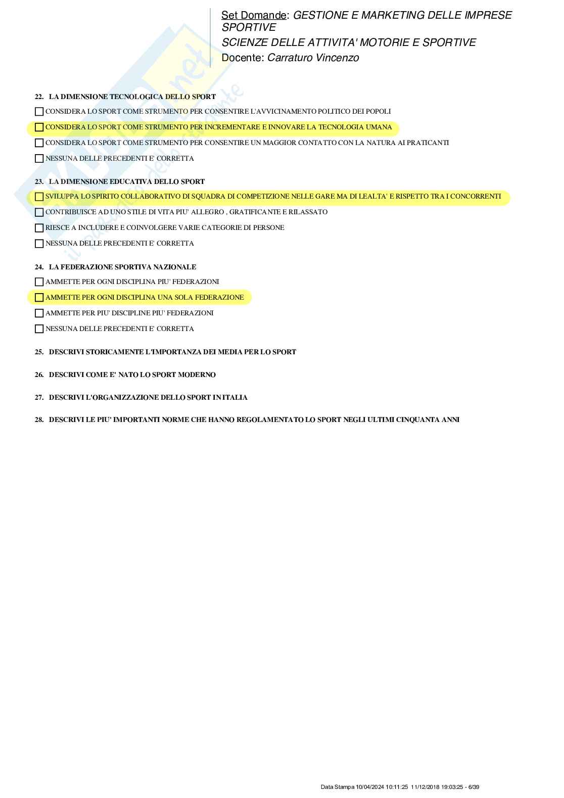Paniere nuovo completo di Gestione e marketing delle imprese sportive Pag. 6