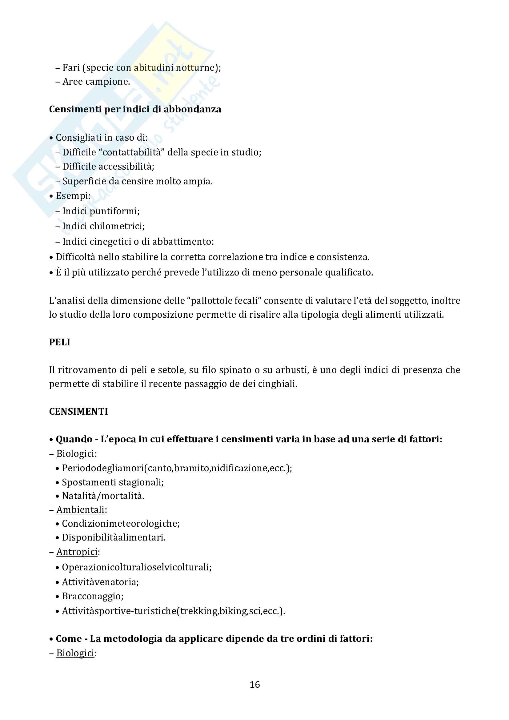Monitoraggio dei vertebrati Pag. 16