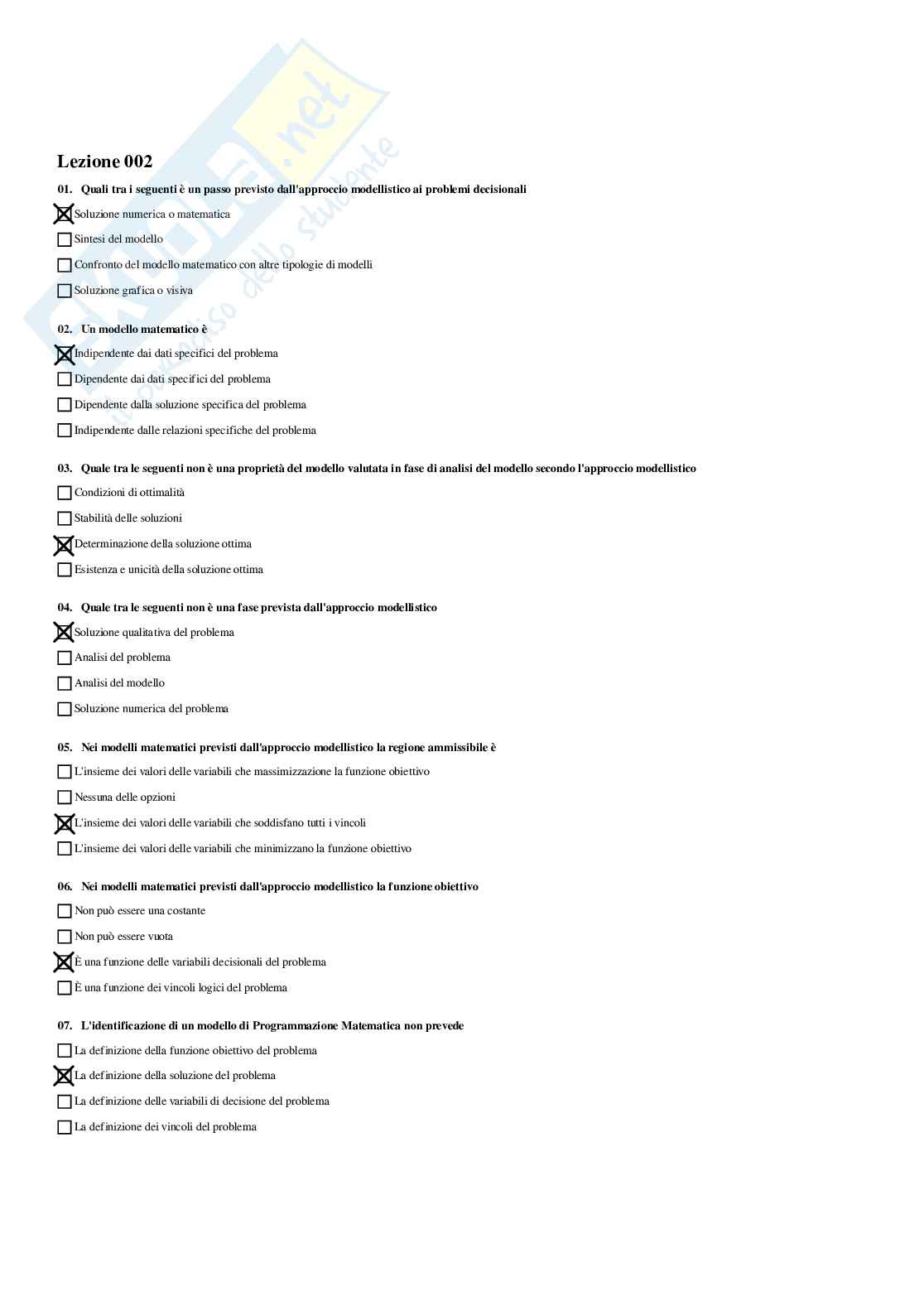 Ricerca operativa - Paniere compilato Pag. 2