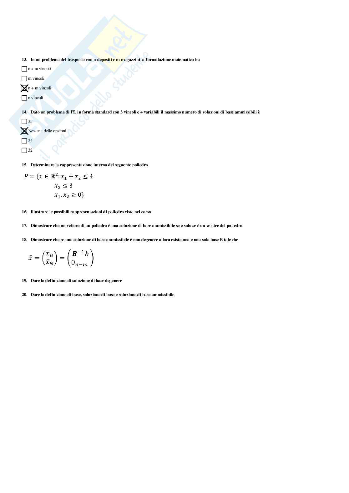 Ricerca operativa - Paniere compilato Pag. 21