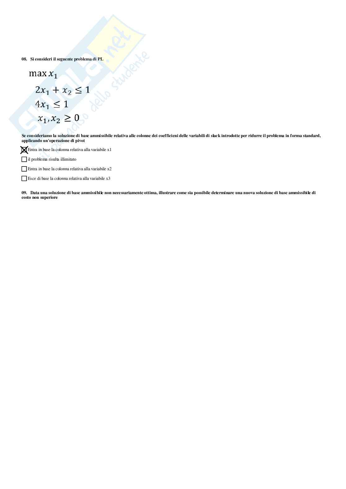 Ricerca operativa - Paniere compilato Pag. 31