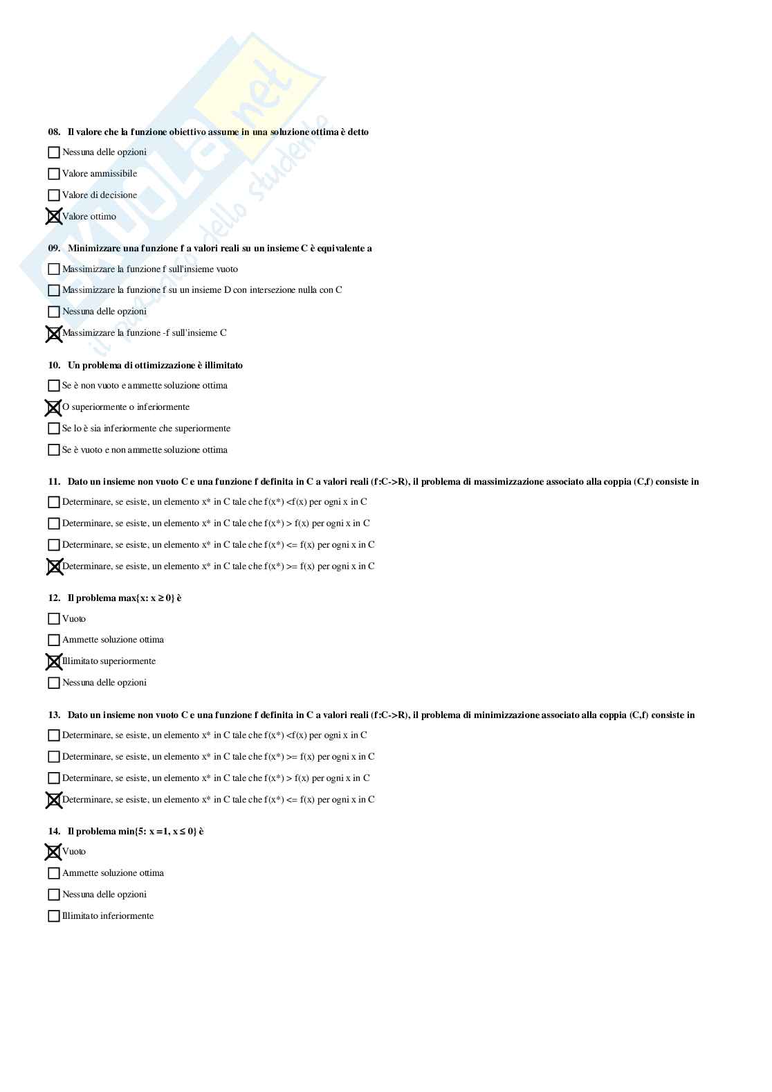 Ricerca operativa - Paniere compilato Pag. 6