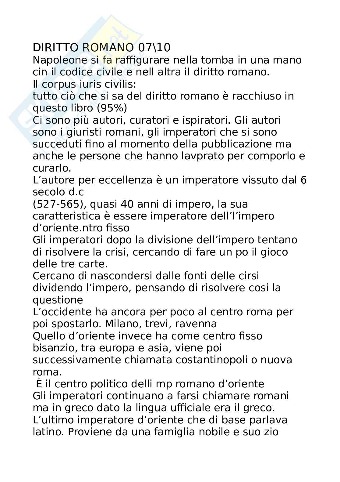 Appunti di Diritto romano Pag. 1