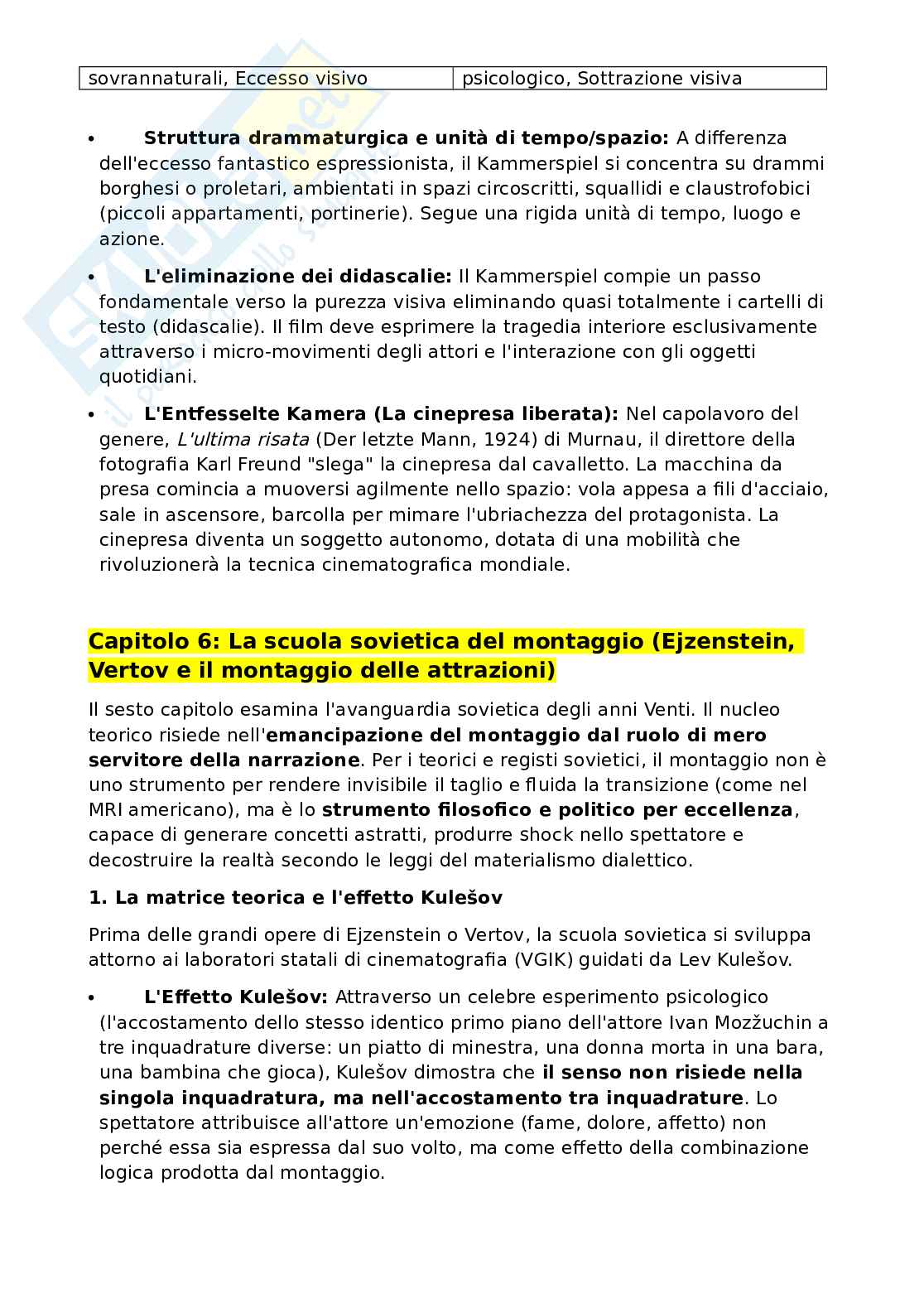 Riassunto esame Storia delle teorie del cinema, Prof. Vitella Federico, libro consigliato L'avventura del cinematografo. Storia di un'arte e di un linguaggio, Bernardi Pag. 11