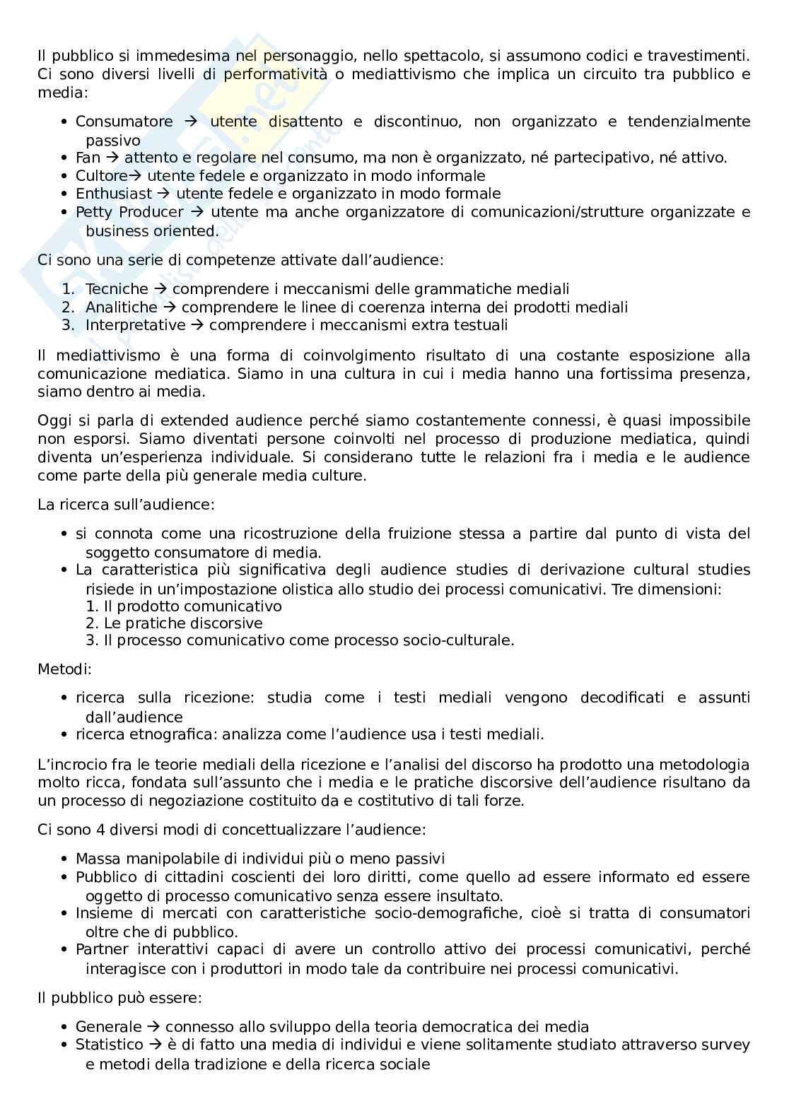 Riassunto esame Teorie e tecniche della comunicazione mediale, Prof. Lombardi Marco, libro consigliato Sociologia dei mass media, Michele Sorice Pag. 41