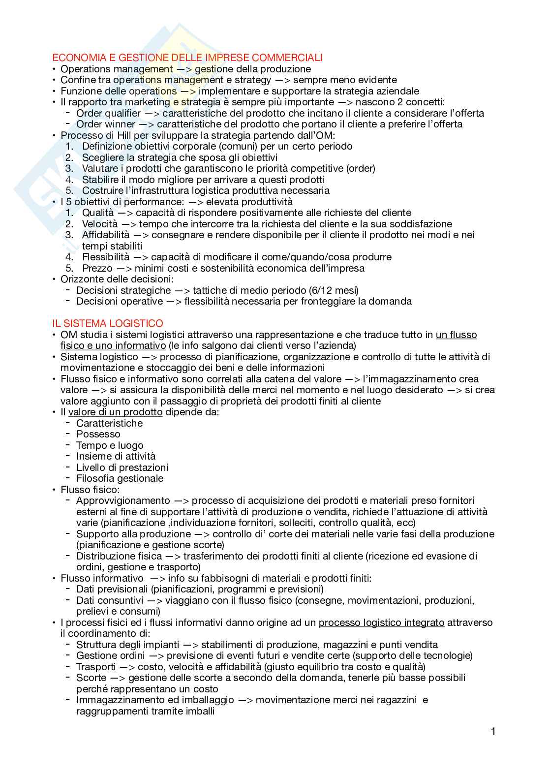 Economia e gestione delle imprese commerciali Pag. 1