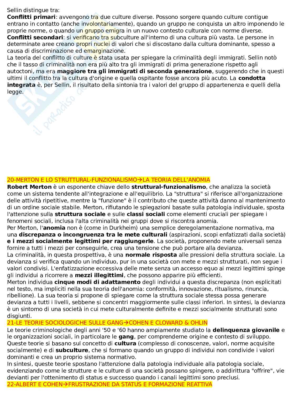 Appunti lezioni Sociologia della devianza Pag. 6